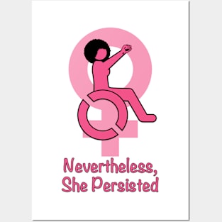 Disabled Woman Persist! (Afro) Posters and Art